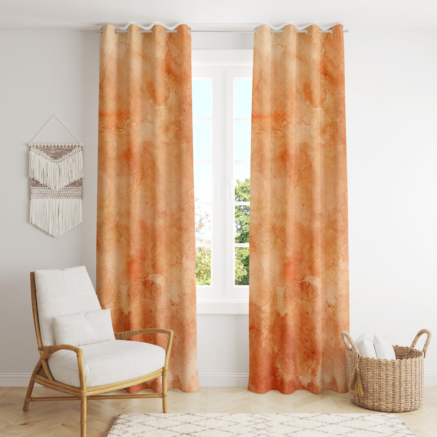 Soft Watercolor Pink Curtains - Abstract Pastel Drapes for Stylish Decor