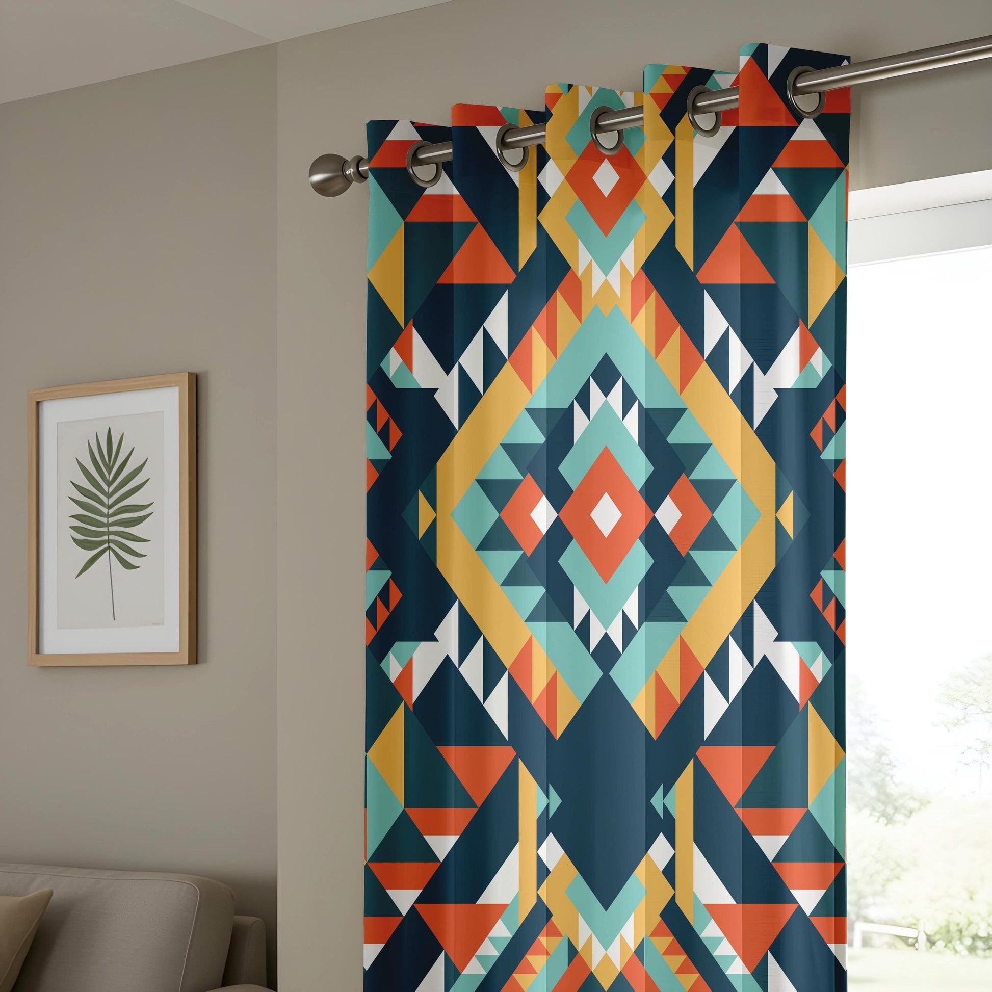 Onay Southwestern Geometric Curtains, Bold Aztec Print Drapes