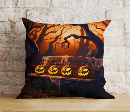 Onay Cushion Covers 8 / 12 x 12 inch (30 x 30 cm) Spooky Halloween Forest Cushion Cover Enchanted Forest Trail at Night