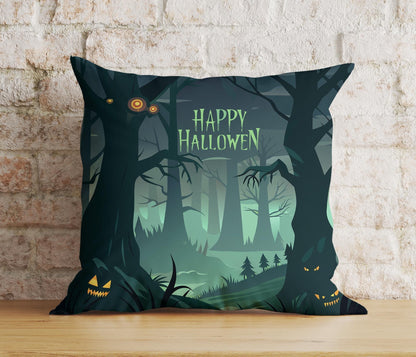 Onay Cushion Covers 3 / 12 x 12 inch (30 x 30 cm) Spooky Halloween Forest Cushion Cover Enchanted Forest Trail at Night