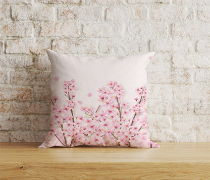 Onay 2 / 12 x 12 inch (30 x 30 cm) Spring Blossoms Pink Blue Sakura Tree Cushion Cover