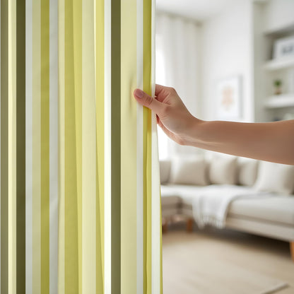 Onay Striped Yellow Blackout Curtains – Soft Modern Drapes for Timeless Contemporary Interiors
