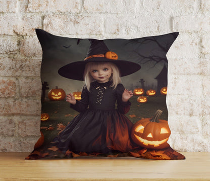 Onay 3 / 12 x 12 inch (30 x 30 cm) Double Side The Witch On Halloween Bats & Haunted House Spooky Cushion Cover
