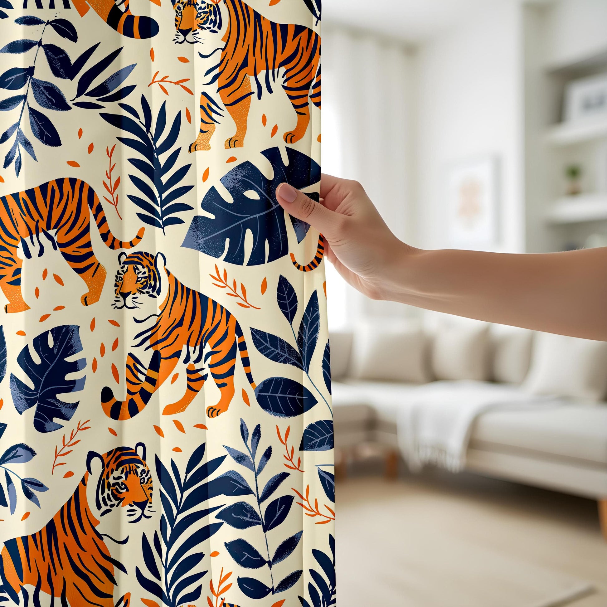 Onay Tiger Jungle Safari Curtains, Bold Wild Animal Drapes