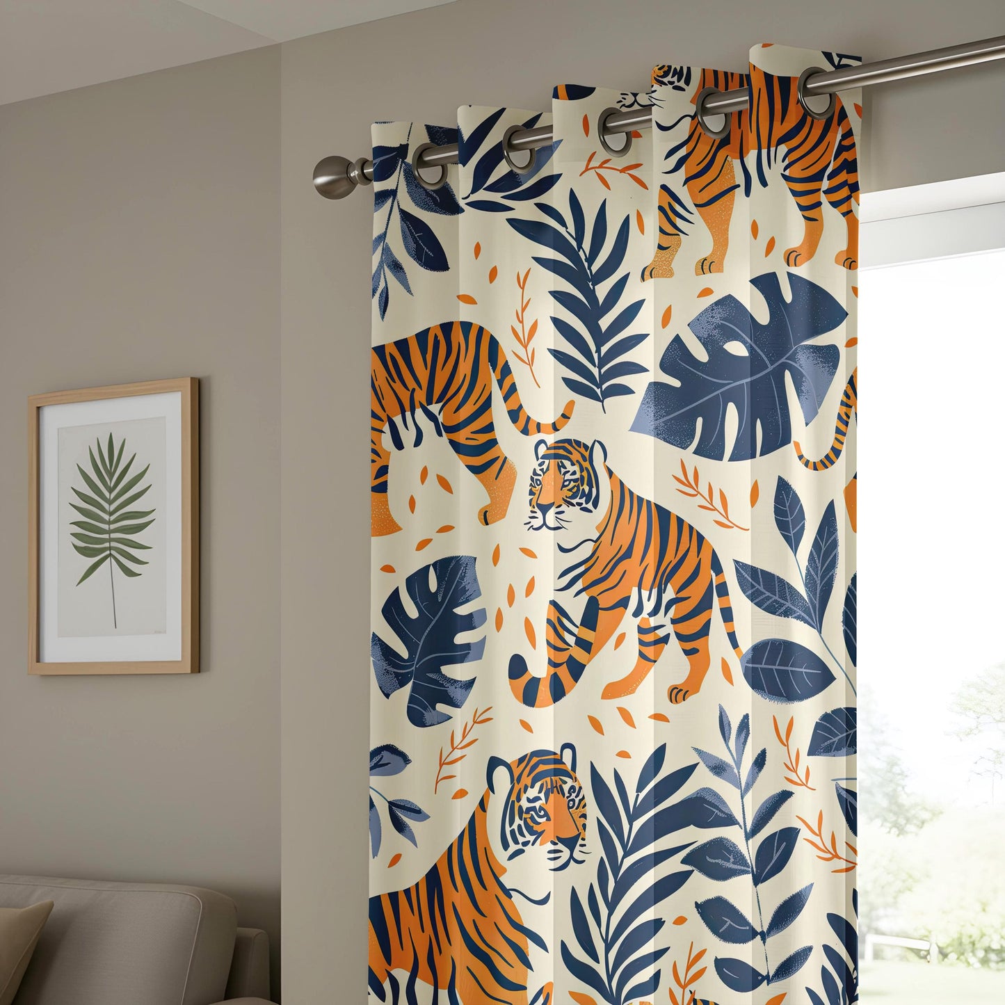Onay Tiger Jungle Safari Curtains, Bold Wild Animal Drapes