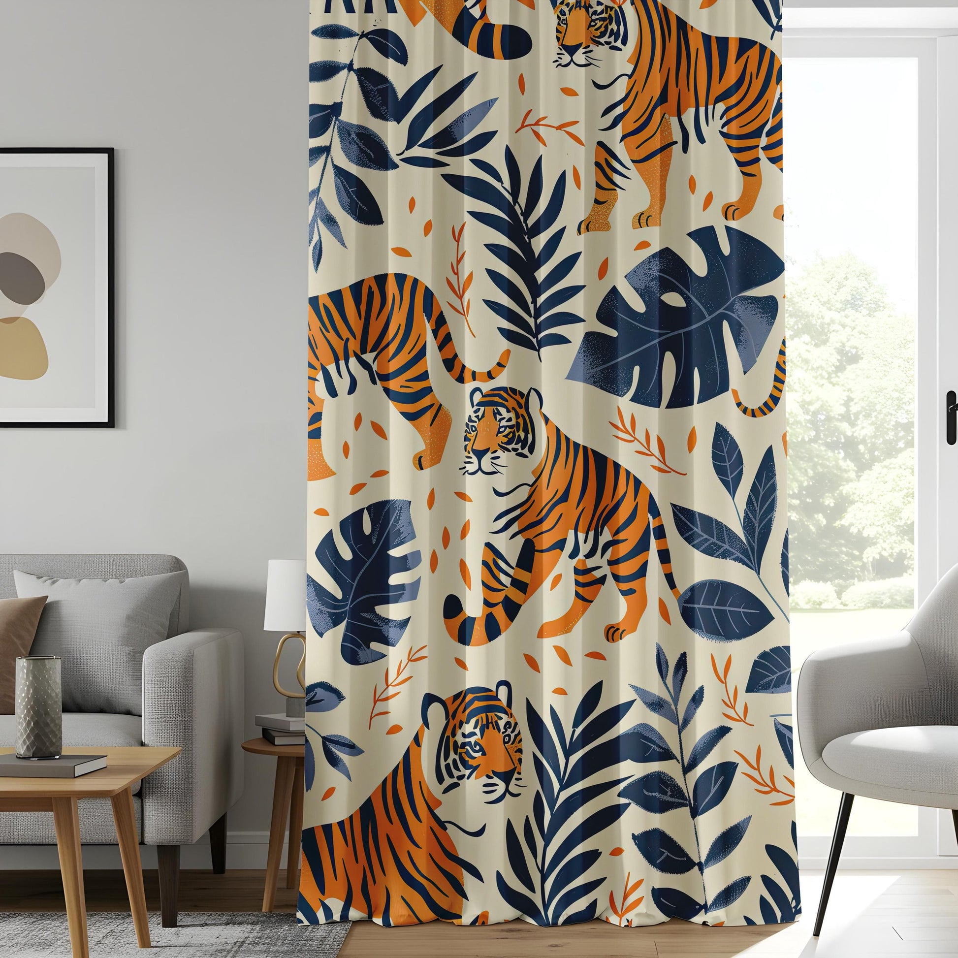 Onay Tiger Jungle Safari Curtains, Bold Wild Animal Drapes