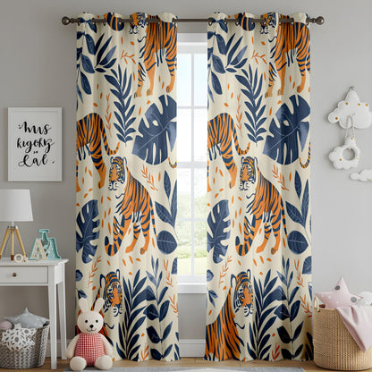 Onay Tiger Jungle Safari Curtains, Bold Wild Animal Drapes