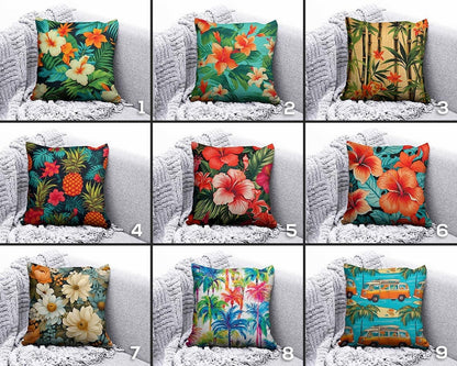 Onay Tropical Bamboo Pineapple Palm Green Cushion Cover