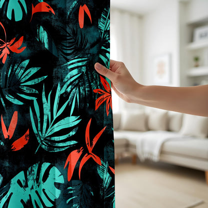 Onay Tropical Made to Measure Curtains with Leaf Print
