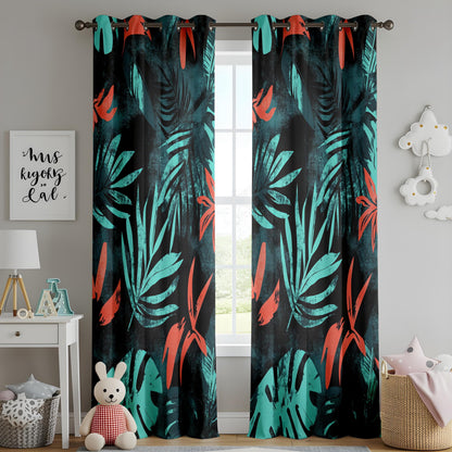 Onay Tropical Made to Measure Curtains with Leaf Print