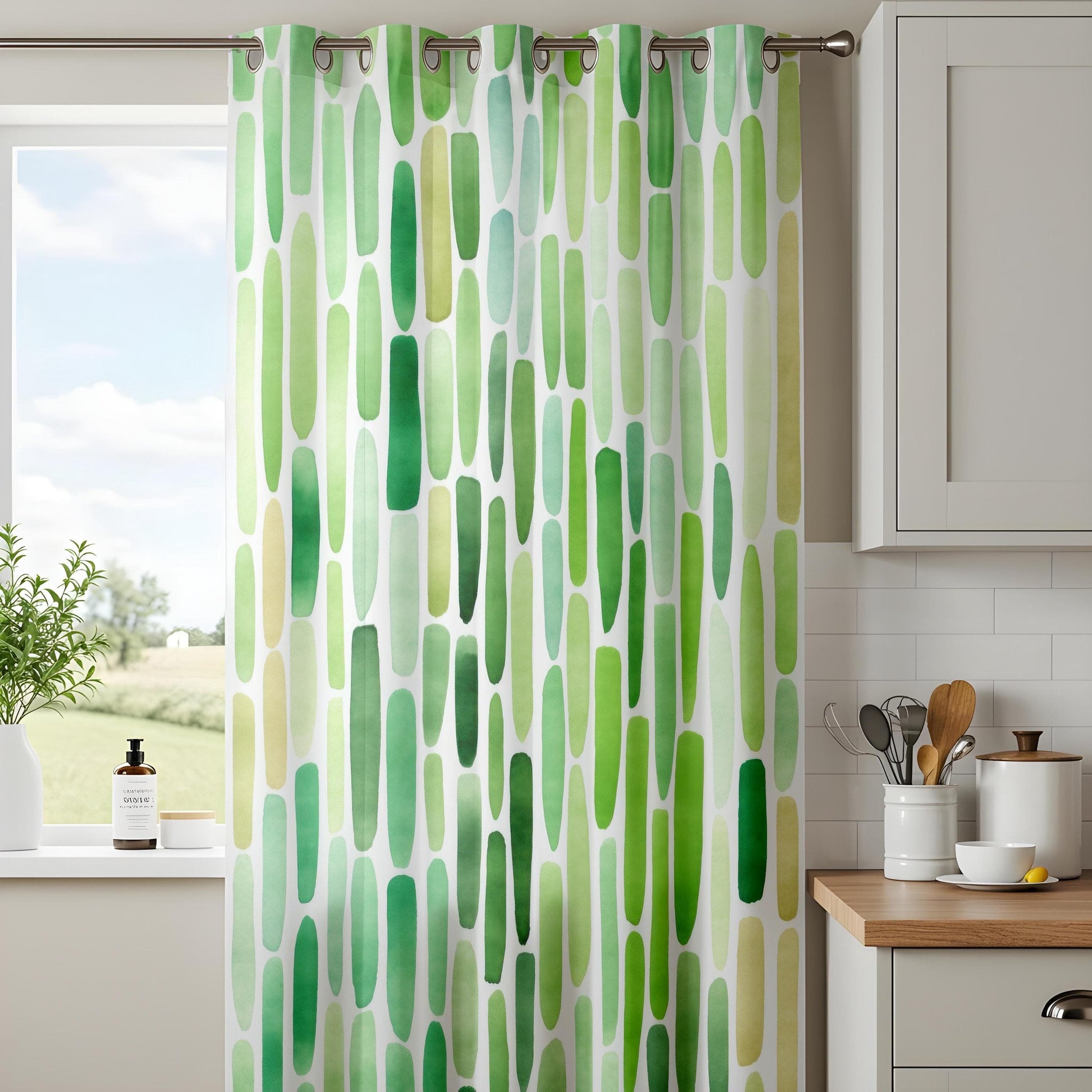 Onay Tropical Print Curtains in Botanical Home Decor, Green Curtain Printed Drapes
