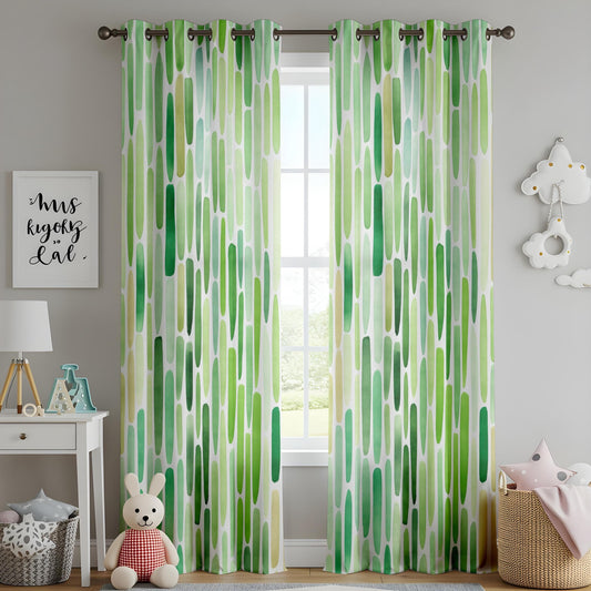 Onay Tropical Print Curtains in Botanical Home Decor, Green Curtain Printed Drapes