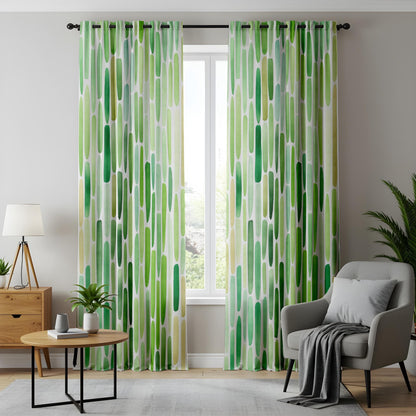 Onay Tropical Print Curtains in Botanical Home Decor, Green Curtain Printed Drapes