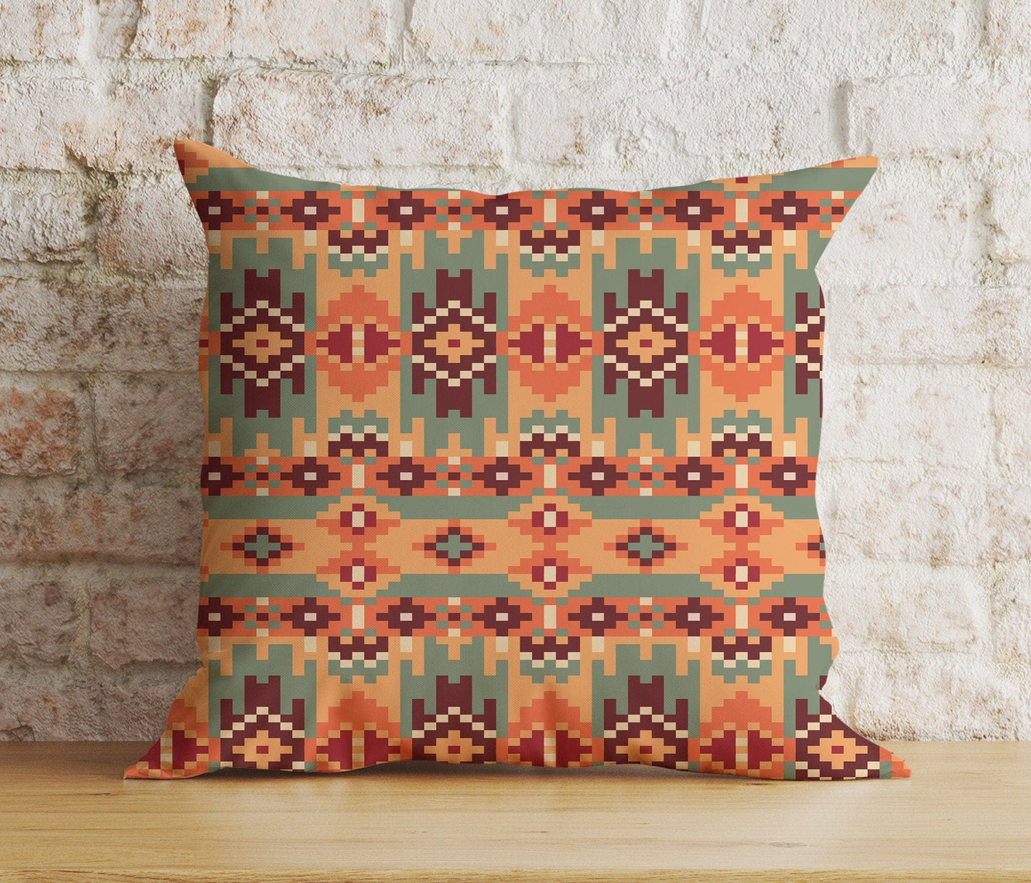 Onay Cushion Covers 2 / 12 x 12 inch (30 x 30 cm) Double Side Turkish Kilim Cushion Cover Southwestern Tribal Bedroom Decor