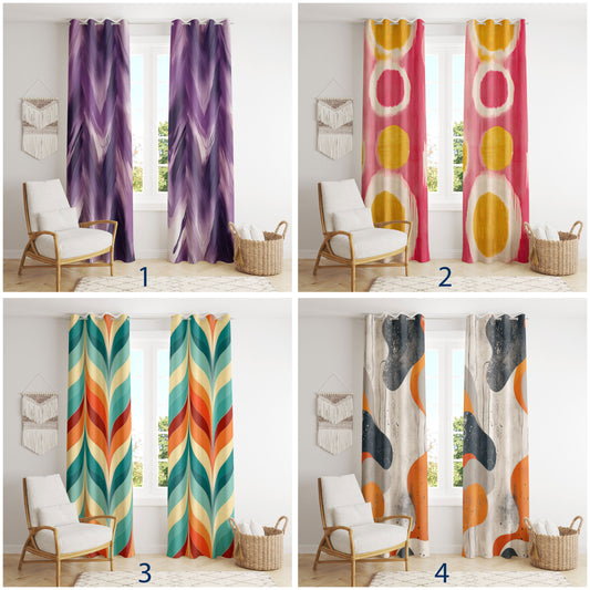 Unique Patterned Curtains - Bold Colorful Geometric Drapes for Distinctive Decor