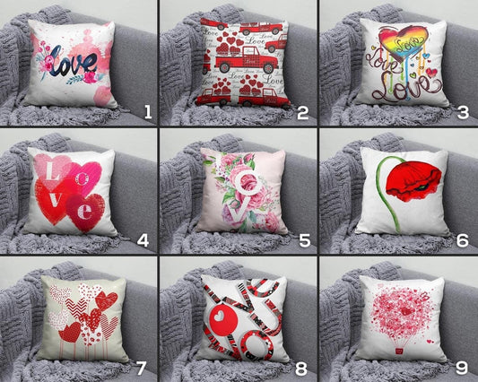 Onay Valentine's Day Heart Pink Living Room Decor Cushion Cover
