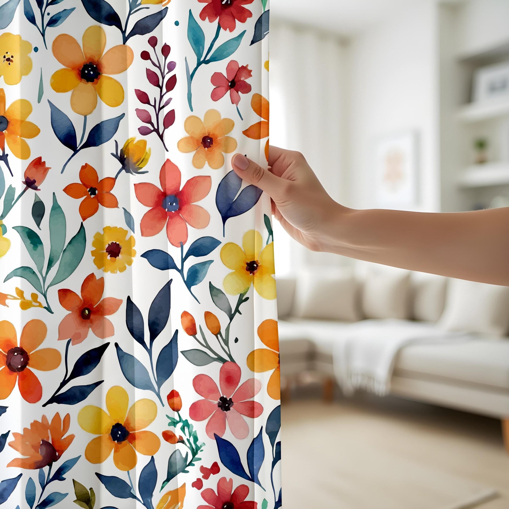 Onay Vibrant Floral Curtains for Living Room, Colorful Floral Drapes