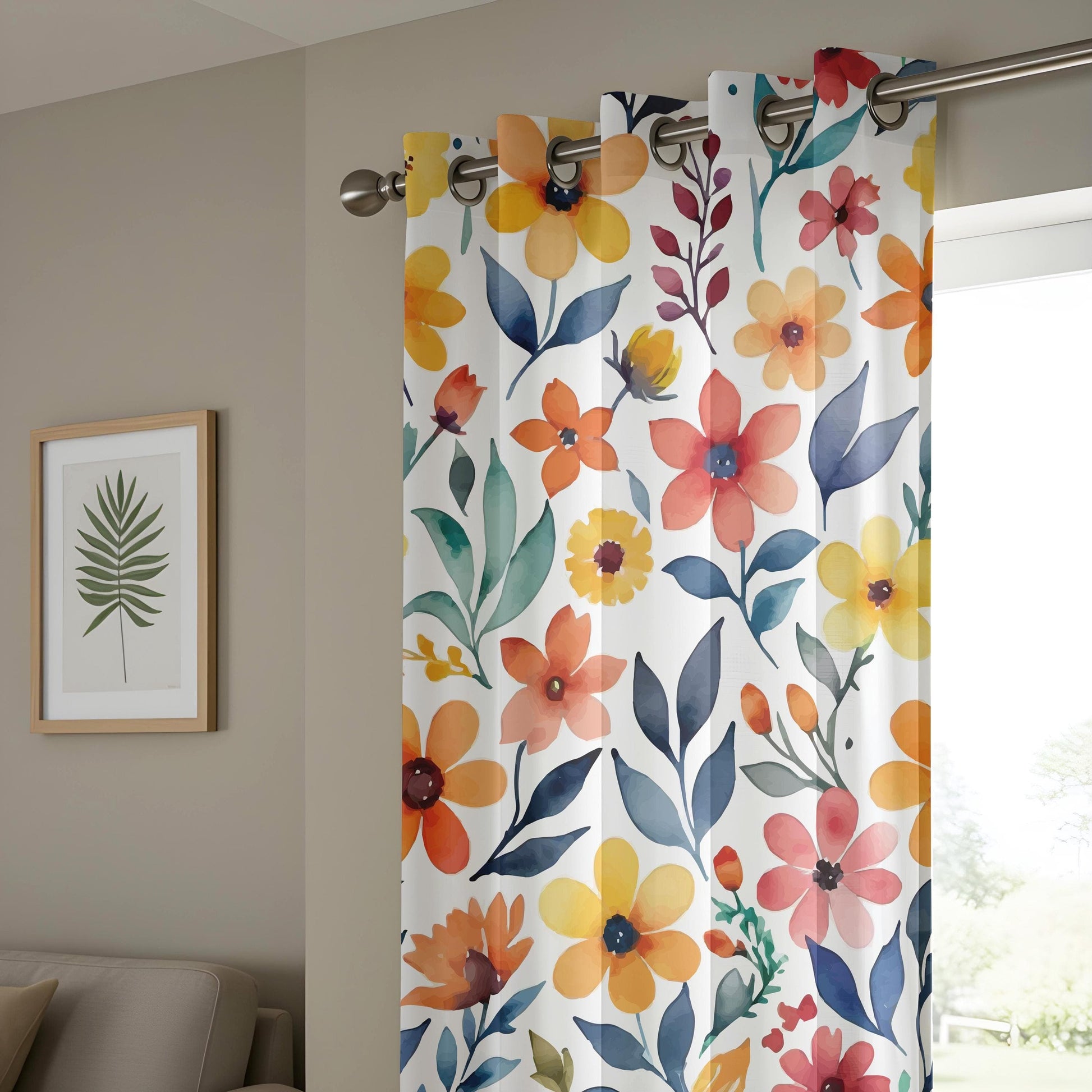 Onay Vibrant Floral Curtains for Living Room, Colorful Floral Drapes