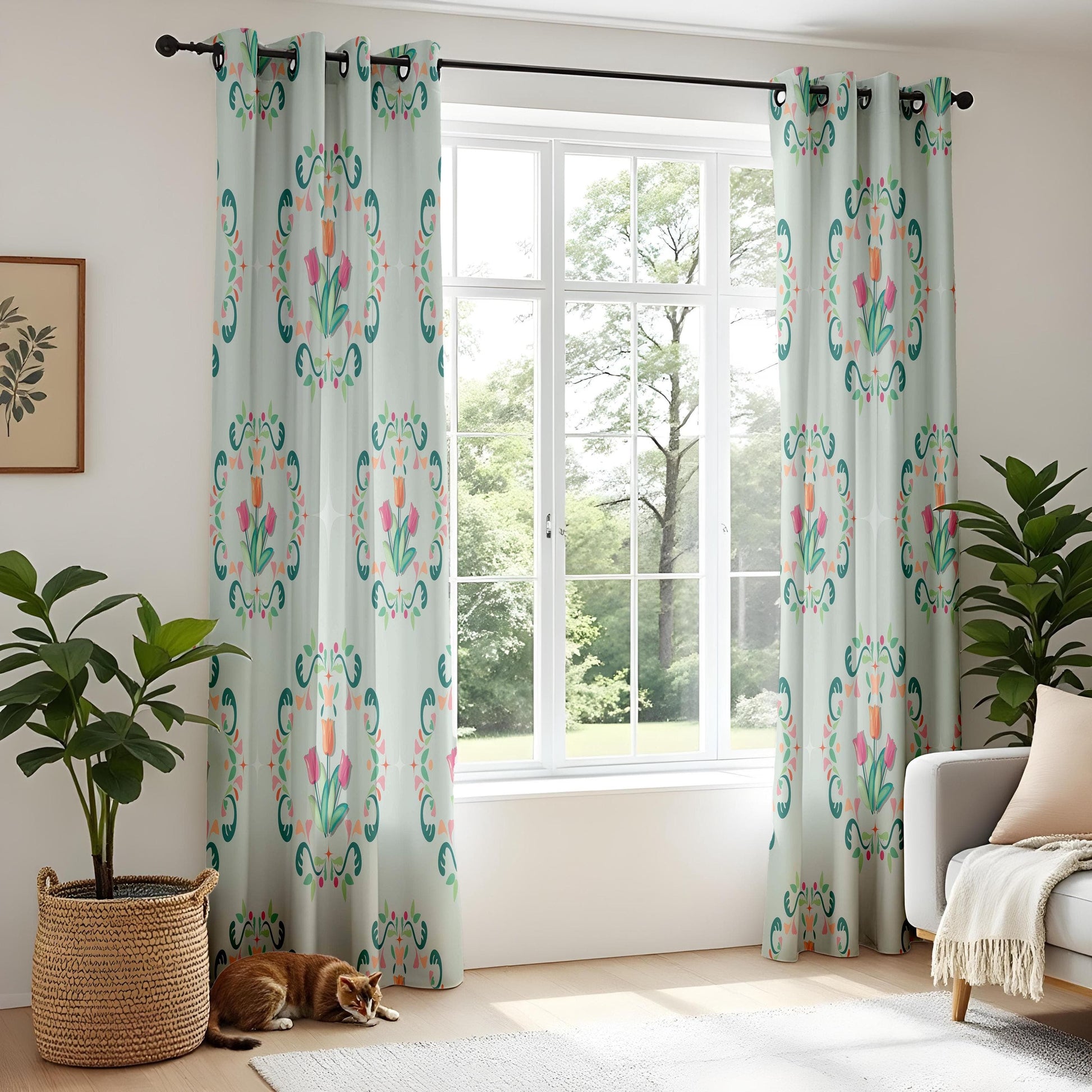 Onay Vintage Floral Curtains – Elegant Botanical Drapes