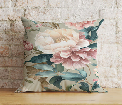 Onay 7 / 12 x 12 inch (30 x 30 cm) Vintage Floral Print Charming Soft Pink Cushion Covers