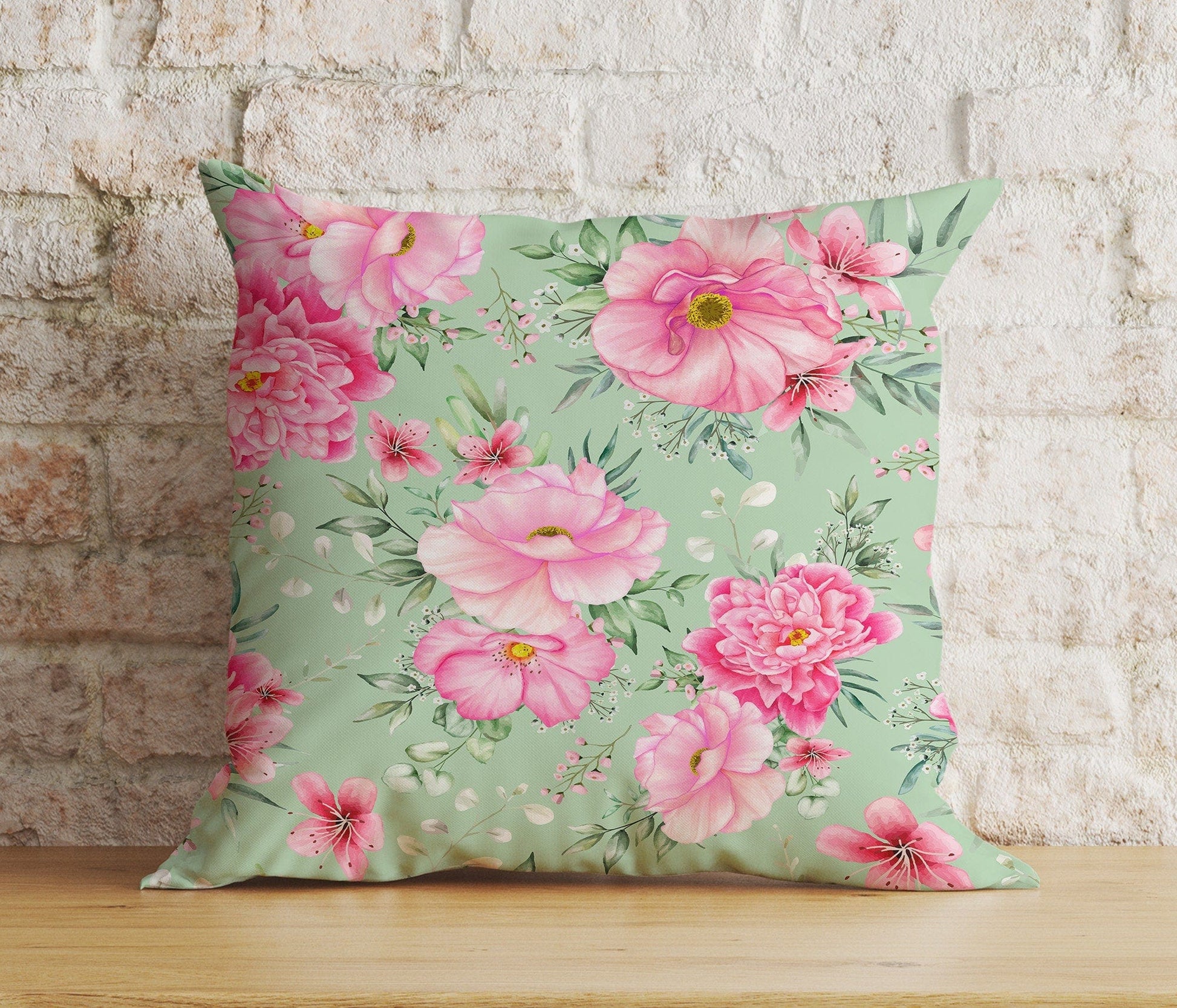 Onay 6 / 12 x 12 inch (30 x 30 cm) Vintage Floral Print Charming Soft Pink Cushion Covers