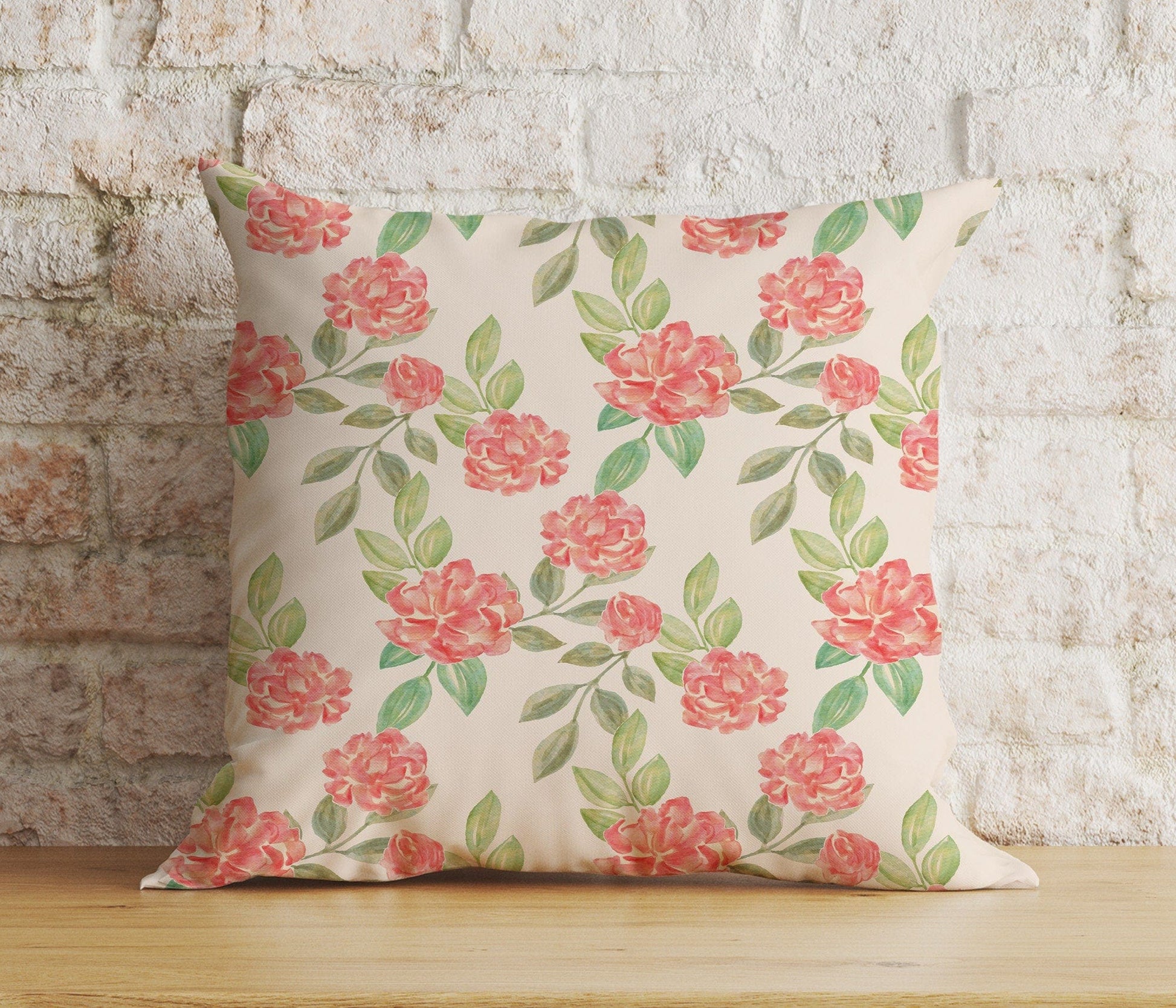 Onay 5 / 12 x 12 inch (30 x 30 cm) Vintage Floral Print Charming Soft Pink Cushion Covers