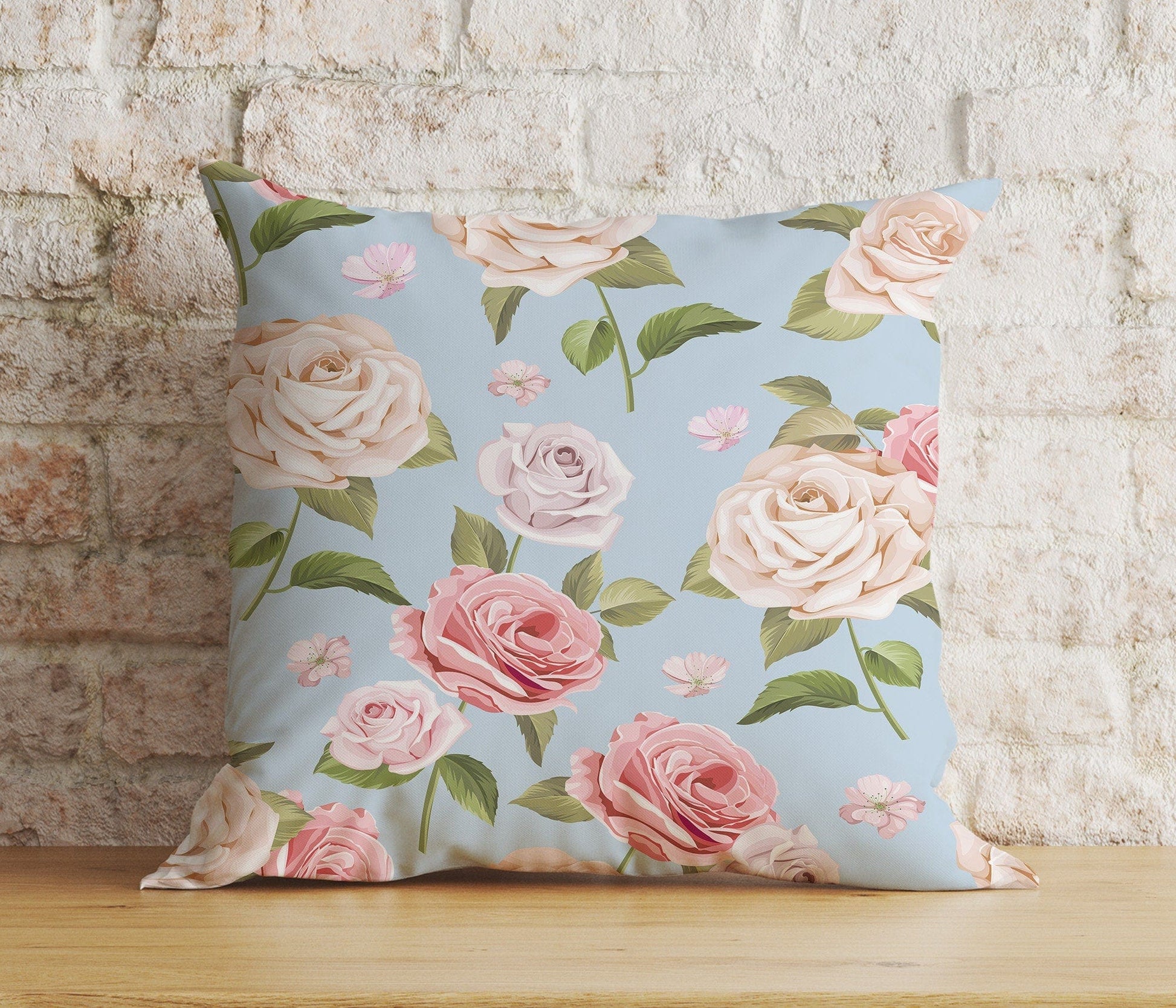Onay 3 / 12 x 12 inch (30 x 30 cm) Vintage Floral Print Charming Soft Pink Cushion Covers