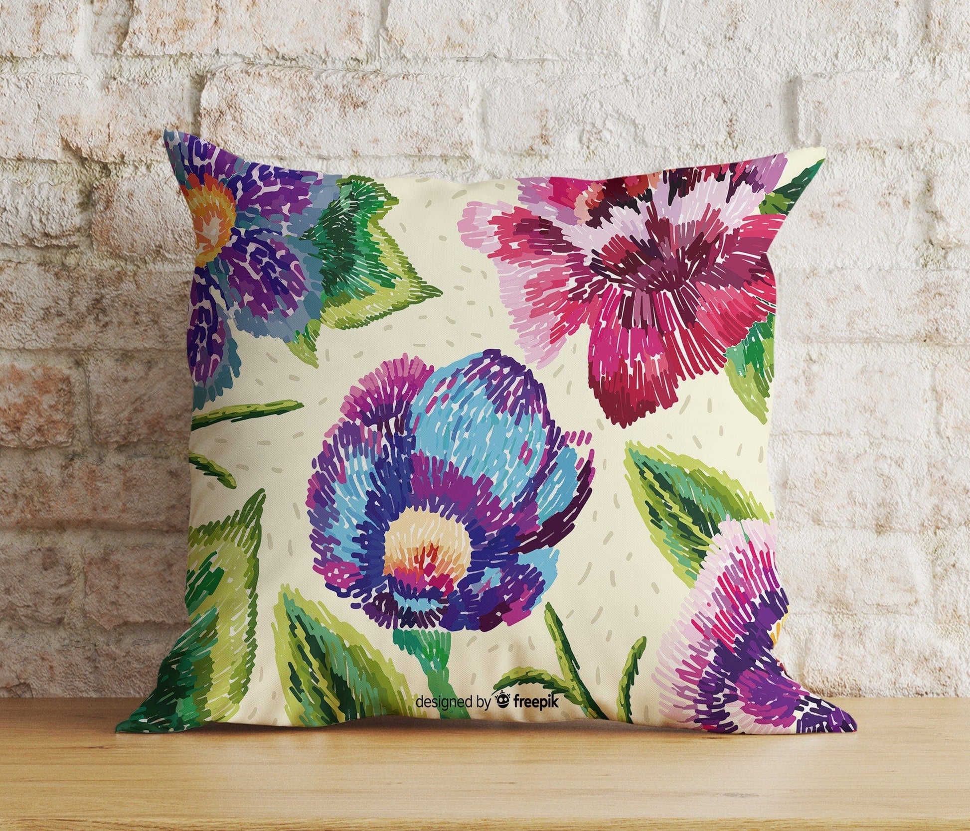 Onay 2 / 12 x 12 inch (30 x 30 cm) Vintage Floral Print Charming Soft Pink Cushion Covers