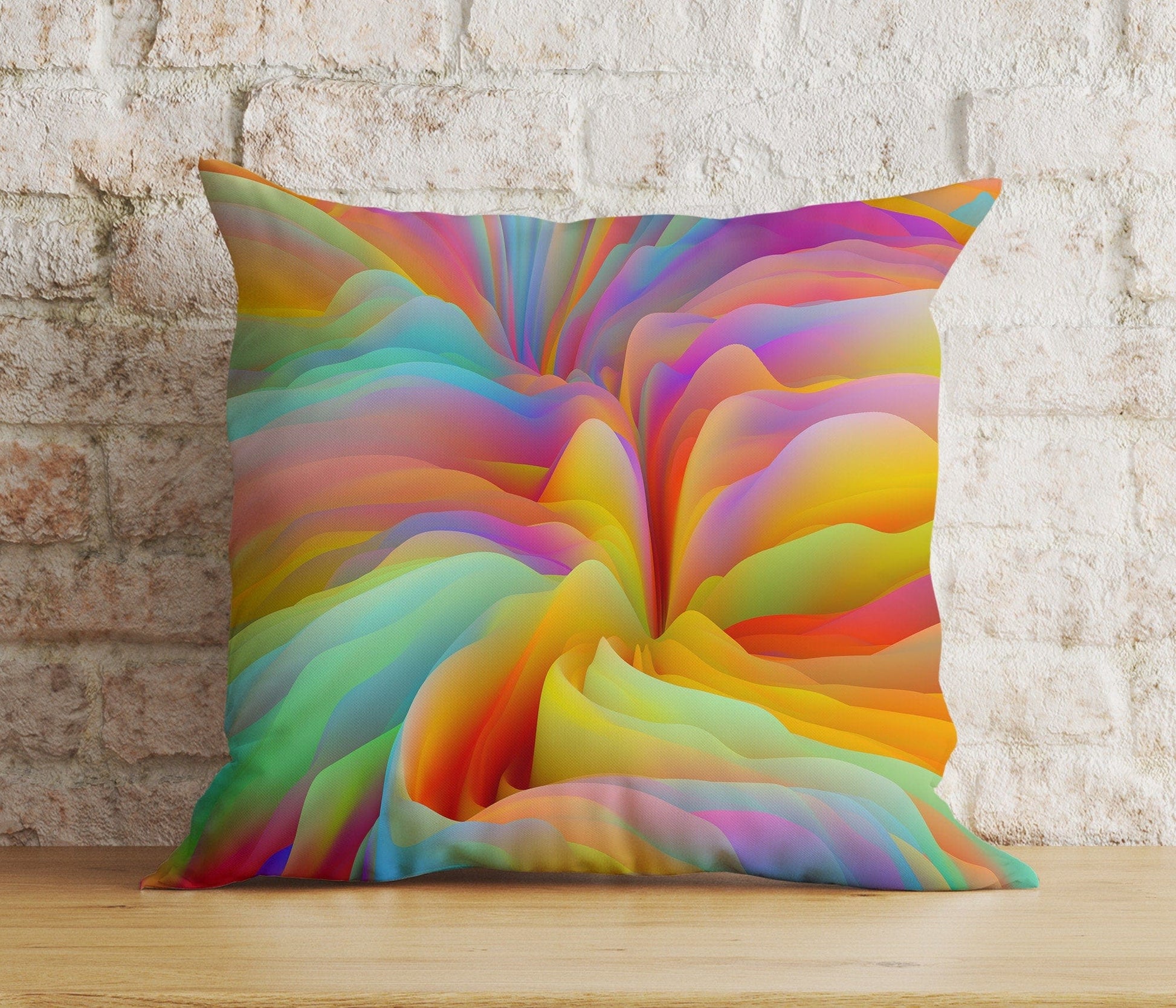 Onay 3 / 12 x 12 inch (30 x 30 cm) Vivid Bright Abstract Colorful Decorative Cushion Cover