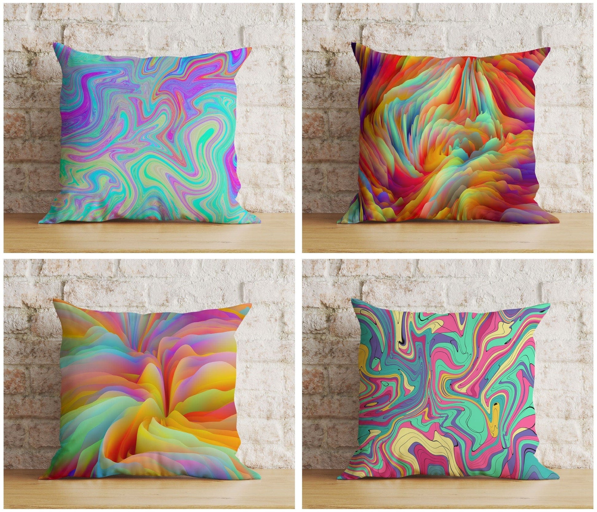 Onay Vivid Bright Abstract Colorful Decorative Cushion Cover