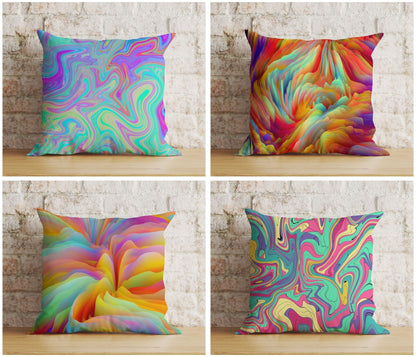 Onay Vivid Bright Abstract Colorful Decorative Cushion Cover