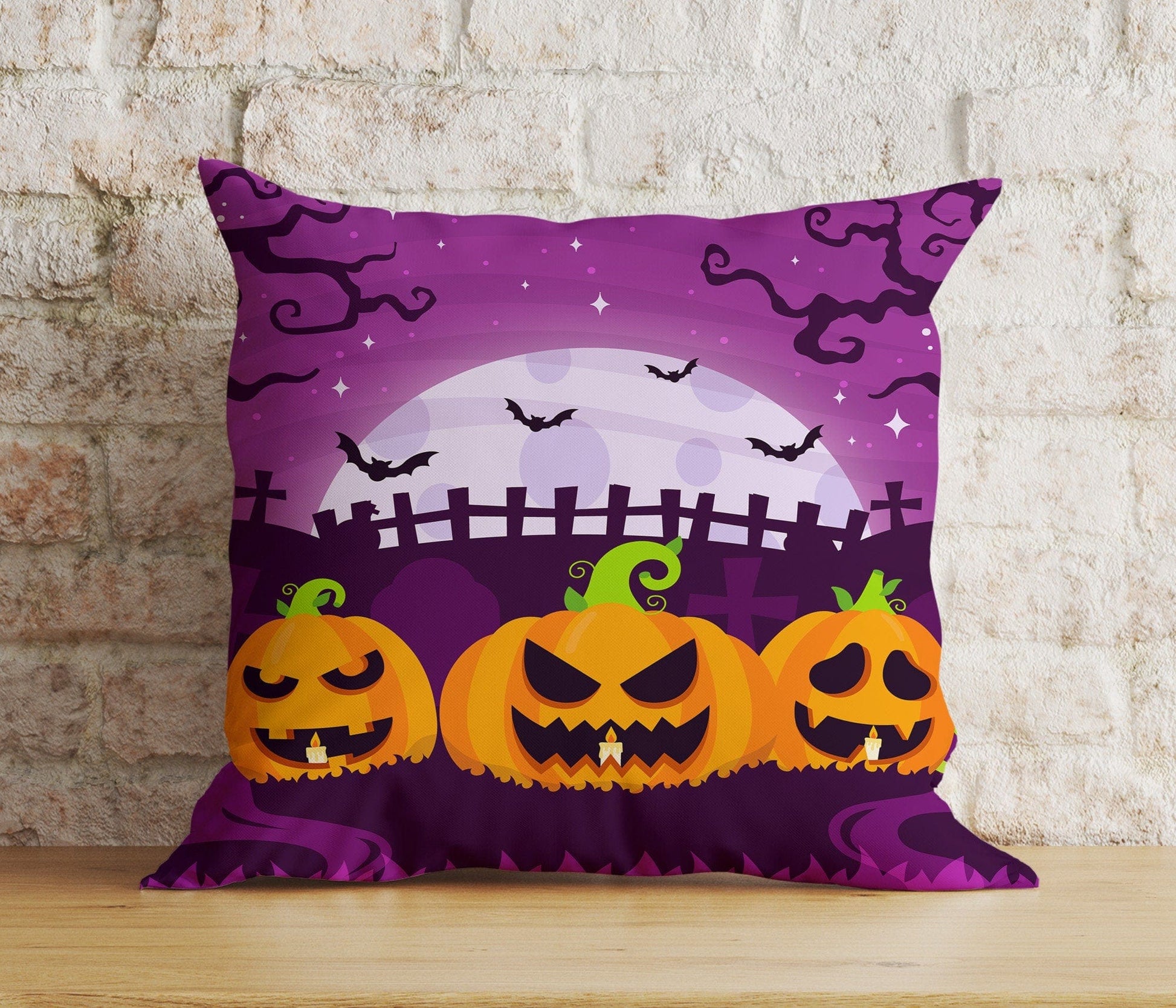 Onay Cushion Covers 7 / 12 x 12 inch (30 x 30 cm) Double Side Vivid Halloween Pumpkin Cushion Cover Happy Halloween Pillow Cover