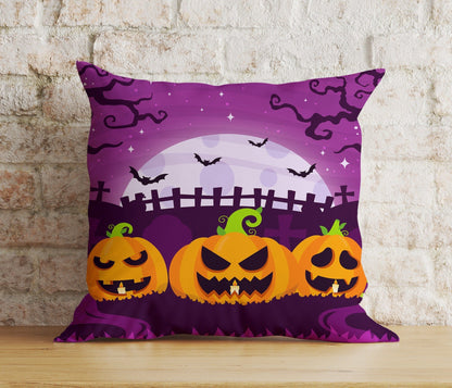 Onay Cushion Covers 7 / 12 x 12 inch (30 x 30 cm) Double Side Vivid Halloween Pumpkin Cushion Cover Happy Halloween Pillow Cover