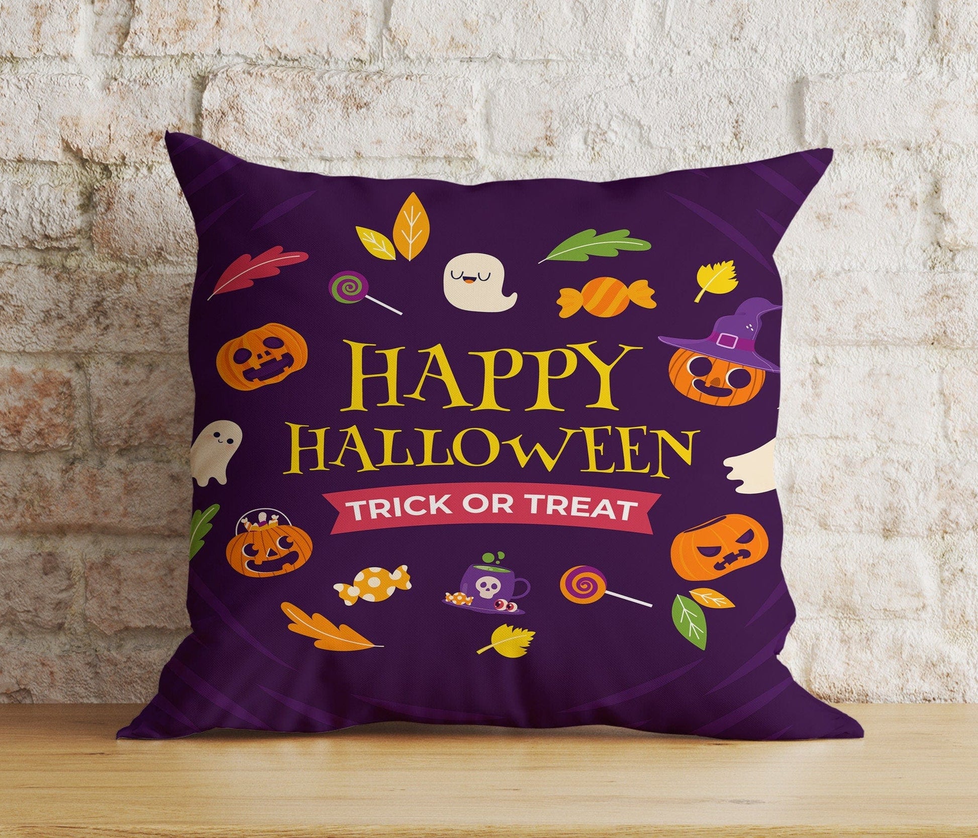 Onay Cushion Covers 6 / 12 x 12 inch (30 x 30 cm) Double Side Vivid Halloween Pumpkin Cushion Cover Happy Halloween Pillow Cover
