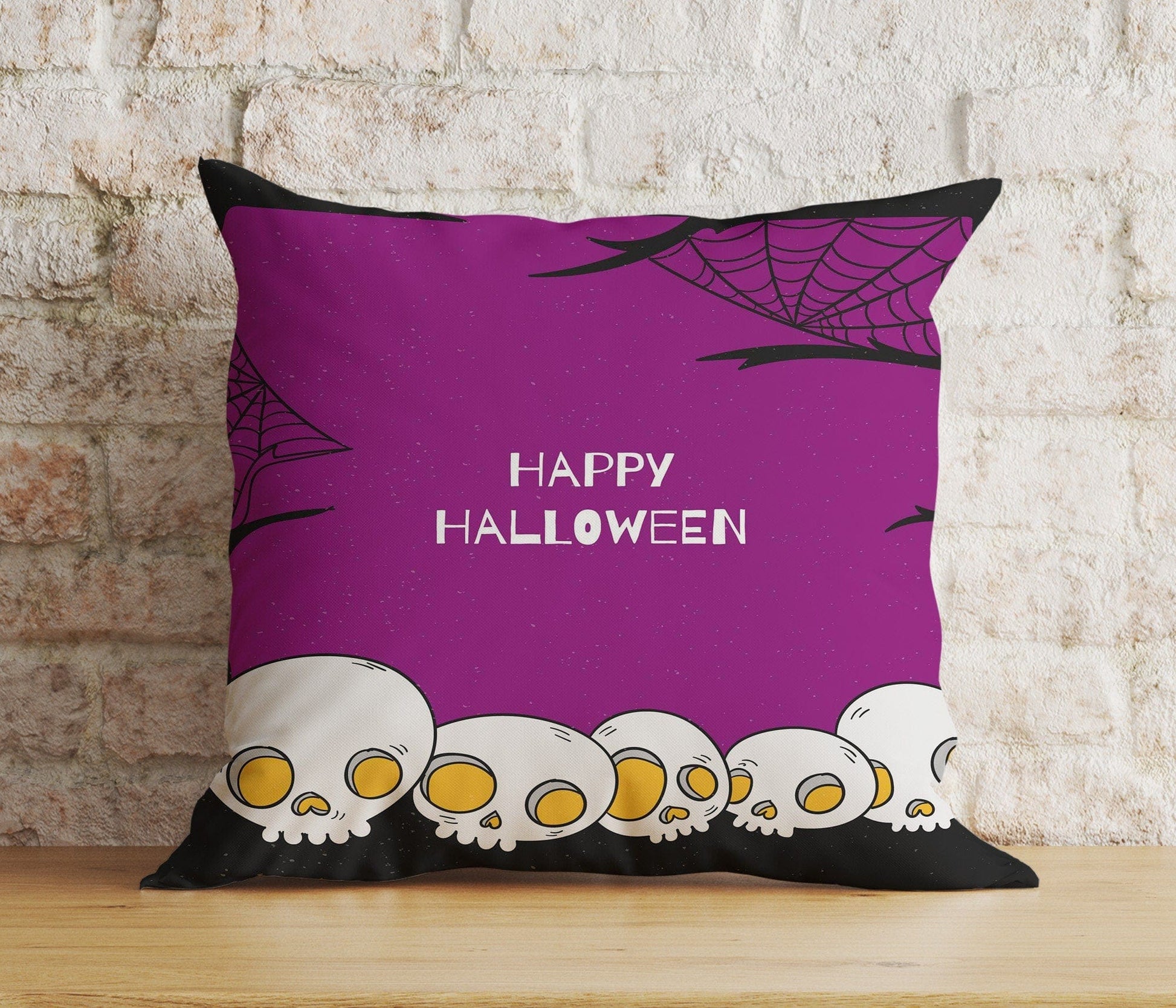 Onay Cushion Covers 5 / 12 x 12 inch (30 x 30 cm) Double Side Vivid Halloween Pumpkin Cushion Cover Happy Halloween Pillow Cover