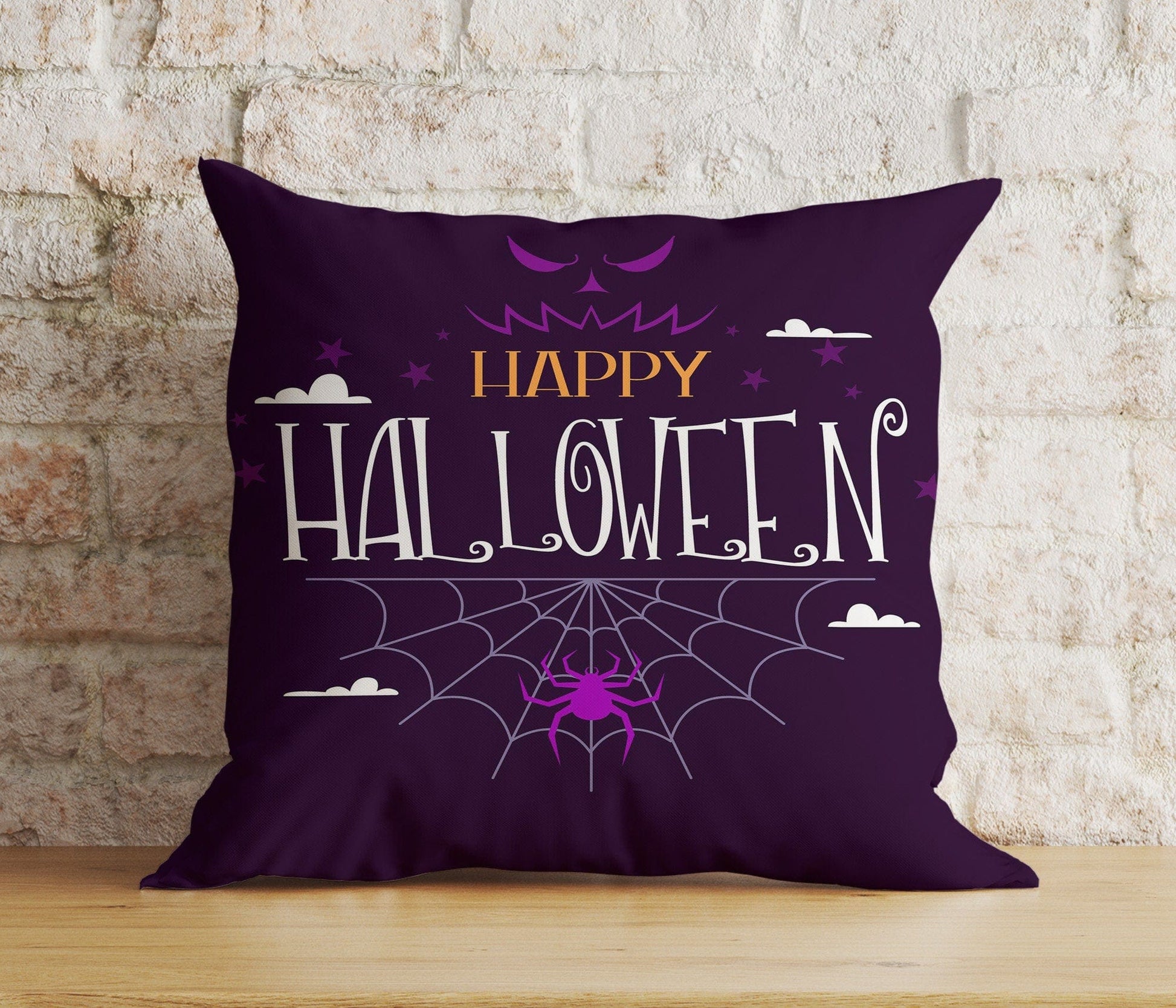Onay Cushion Covers 4 / 12 x 12 inch (30 x 30 cm) Double Side Vivid Halloween Pumpkin Cushion Cover Happy Halloween Pillow Cover
