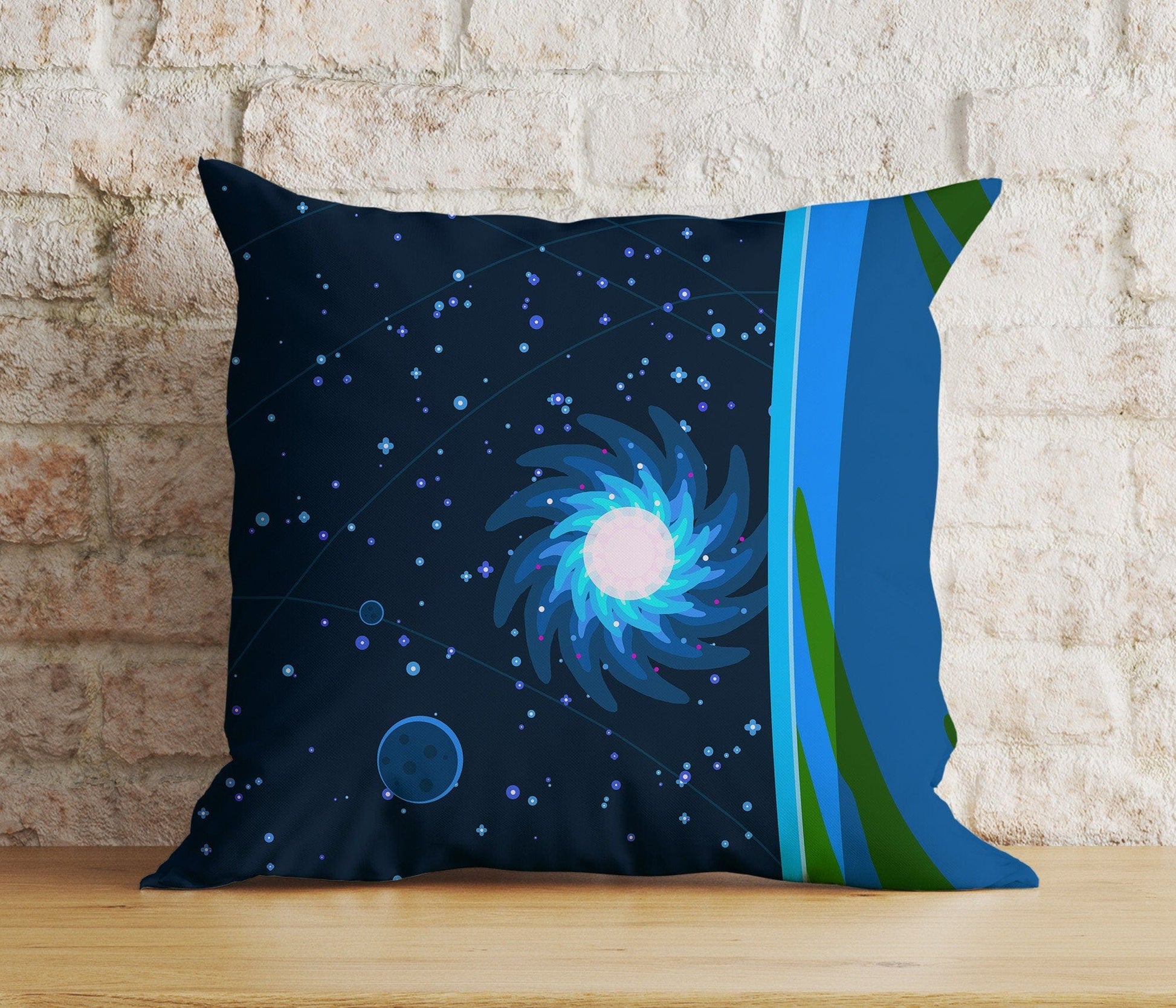 Onay 3 / 12 x 12 inch (30 x 30 cm) Vivid Space Galactic Space Themed Unique Cushion Cover