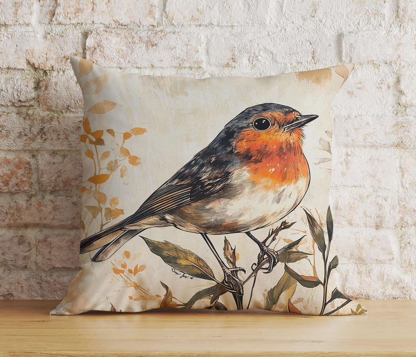 Onay Cushion Covers Watercolor Bird Decorative Cushion Cover Art Pillow Cover