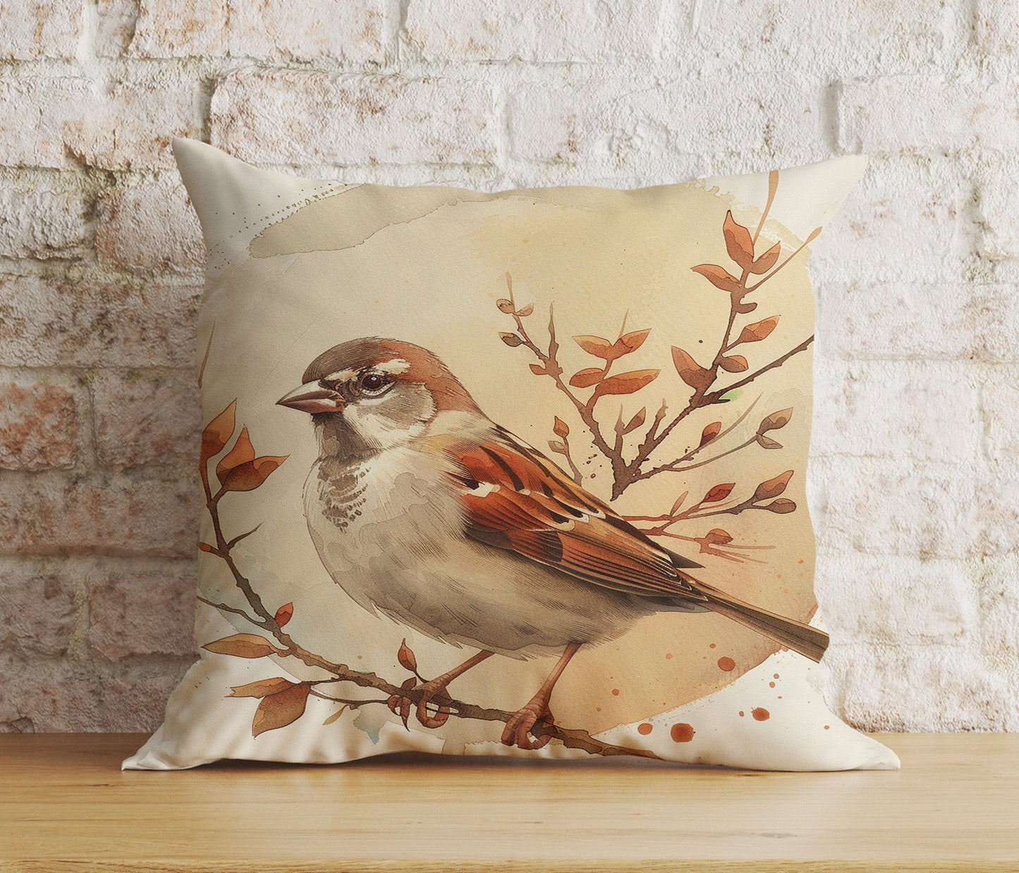 Onay Cushion Covers Watercolor Bird Decorative Cushion Cover Art Pillow Cover