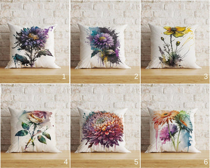 Onay Home Textile Cushion Covers Watercolor Flower Cushion Covers Abstract Design Pillowcase