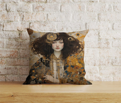 Onay 5 / 12 x 12 inch (30 x 30 cm) Watercolor Gustav Klimt Westwood Portrait Cushion Covers
