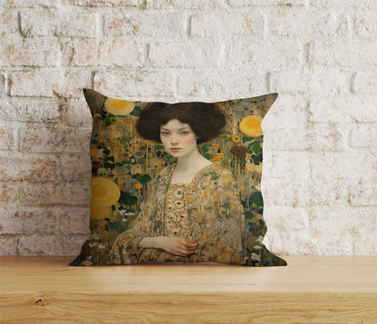 Onay 2 / 12 x 12 inch (30 x 30 cm) Watercolor Gustav Klimt Westwood Portrait Cushion Covers