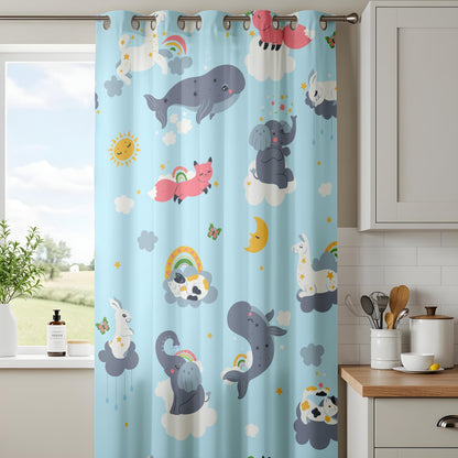 Onay Whimsical Animal Nursery Curtains – Sky, Cloud & Rainbow Drapes