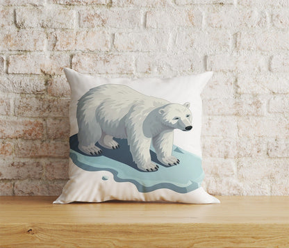 Onay 2 / 12 x 12 inch (30 x 30 cm) White Bear and Seal Dolphin Pattern Wild Life Cushion Covers