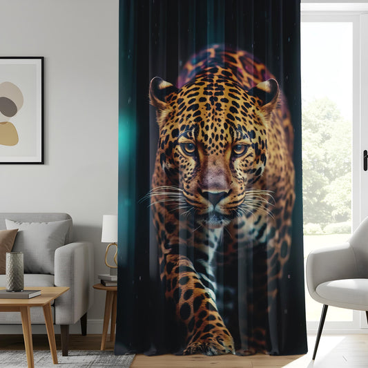 Onay Wildlife-Inspired Jaguar Curtains, Bold and Majestic Big Cat Design