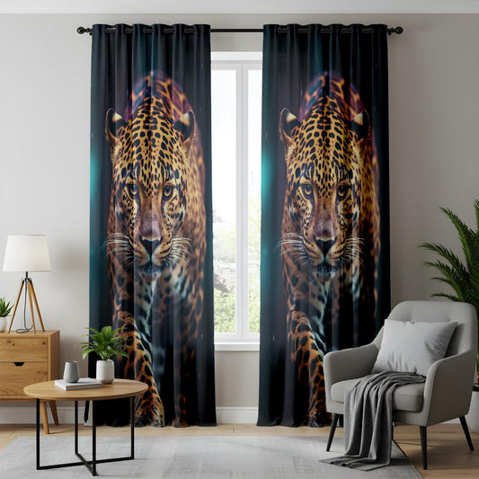 Onay Wildlife-Inspired Jaguar Curtains, Bold and Majestic Big Cat Design
