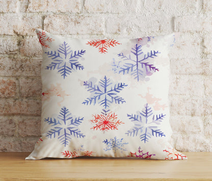 Onay 6 / 12 x 12 inch (30 x 30 cm) Double Side Xmas Winter Soft Pastel Snowflakes Cozy Cushion Covers