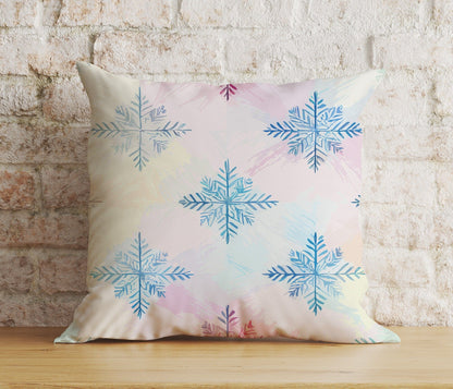 Onay 4 / 12 x 12 inch (30 x 30 cm) Double Side Xmas Winter Soft Pastel Snowflakes Cozy Cushion Covers