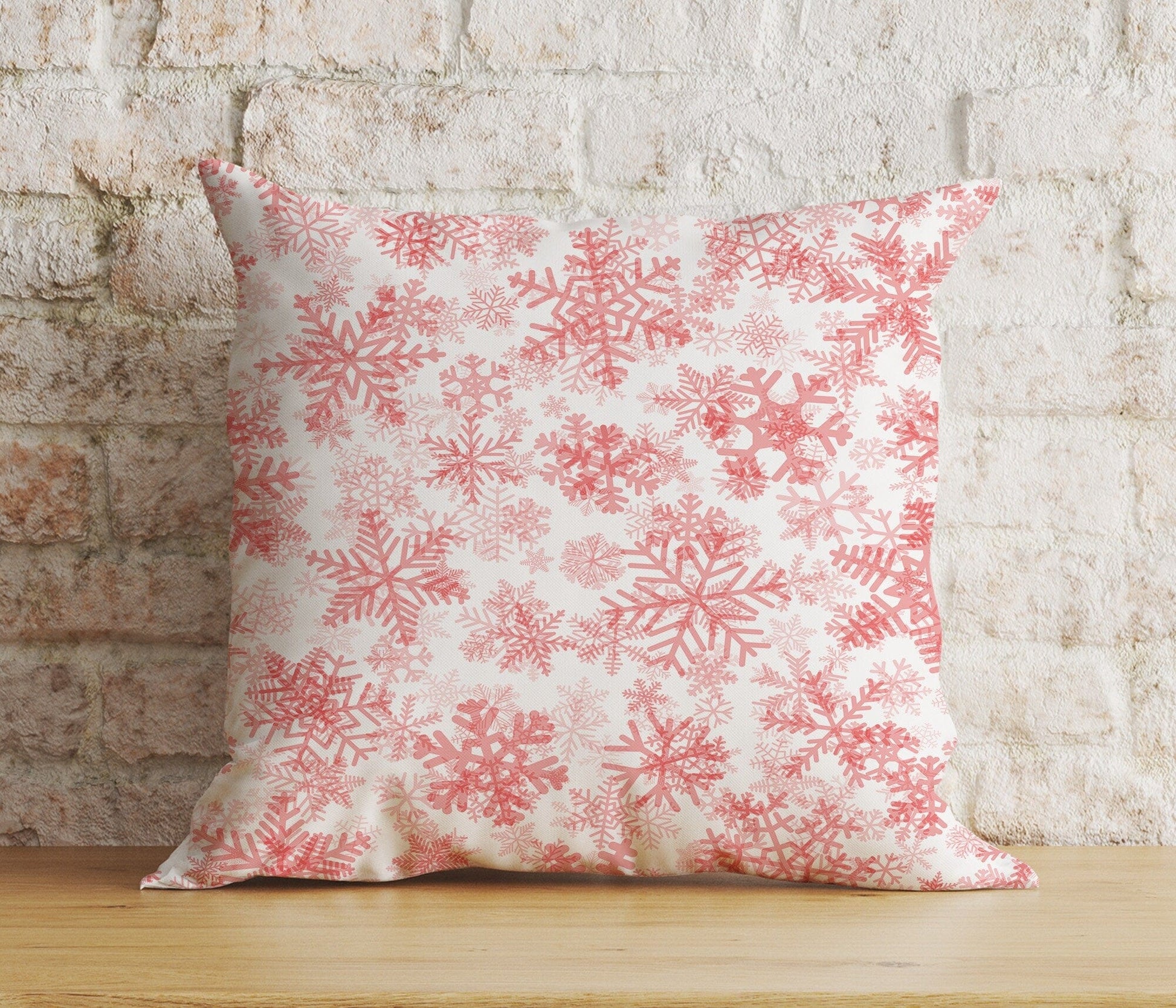 Onay 2 / 12 x 12 inch (30 x 30 cm) Double Side Xmas Winter Soft Pastel Snowflakes Cozy Cushion Covers
