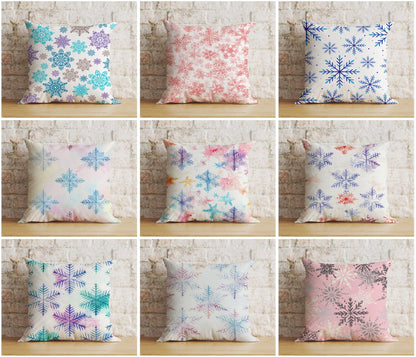 Onay Xmas Winter Soft Pastel Snowflakes Cozy Cushion Covers